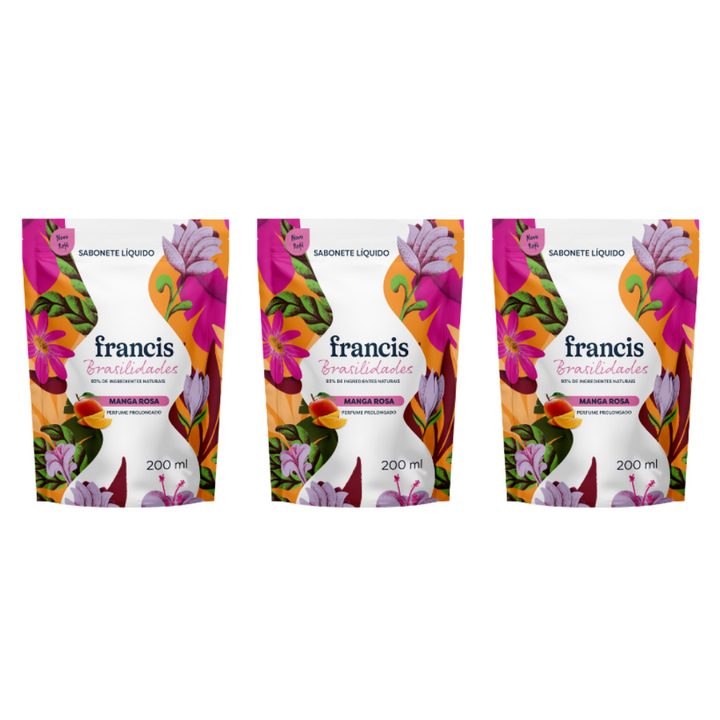 Kit Refil Sabonete Líquido Francis Brasilidades Manga Rosa