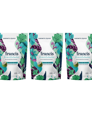 Kit Refil Sabonete Líquido Francis Brasilidades Água de Coco