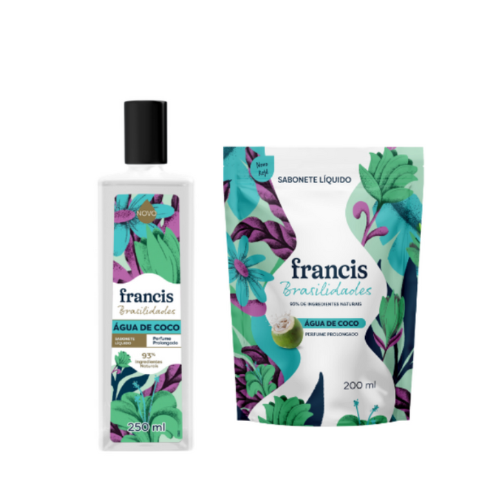 Kit Sabonete Líquido & Refil Francis Brasilidades Água de Coco