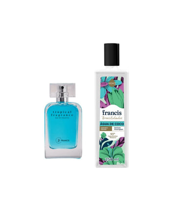 EDT Tropical + Sab Líquido Brasilidades Água de Coco Francis