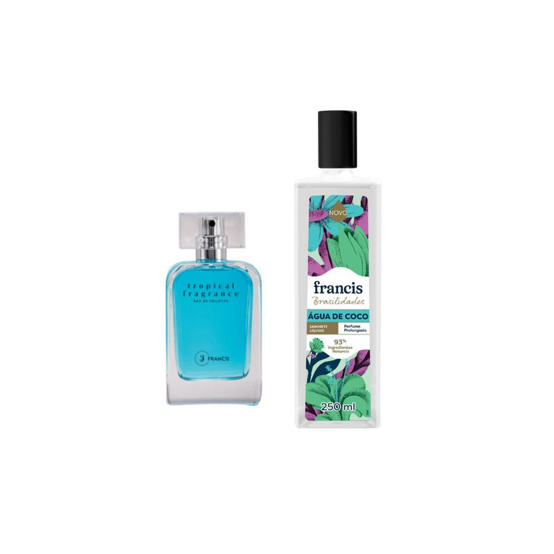 EDT Tropical + Sab Líquido Brasilidades Água de Coco Francis