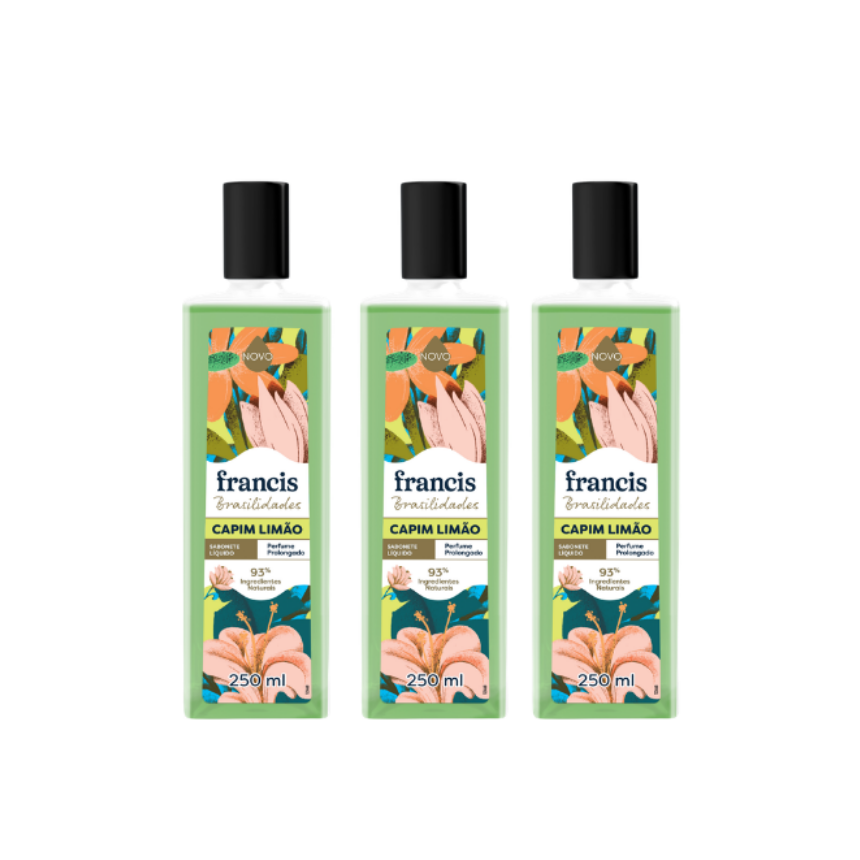 Kit Sabonetes Liquido Francis Brasilidades Capim Limão