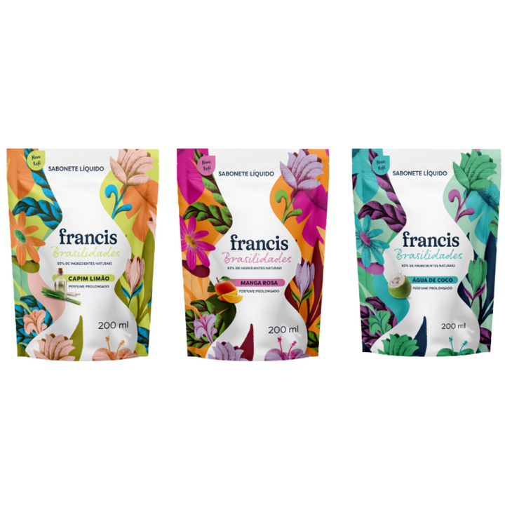 Kit Refil Sabonetes Liquido Francis Brasilidades