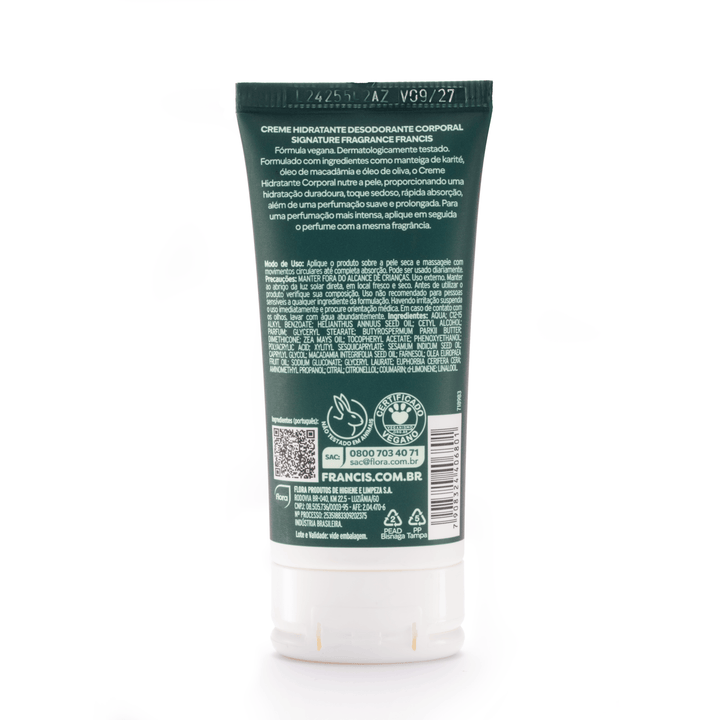 Desodorante Creme Hidratante Corporal Francis Signature Fragance 60g