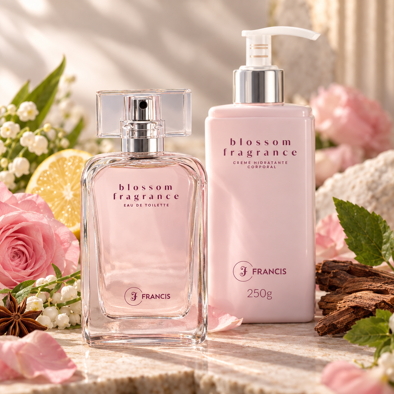 Kit Blossom EDT e Creme Hidratante Corporal Francis