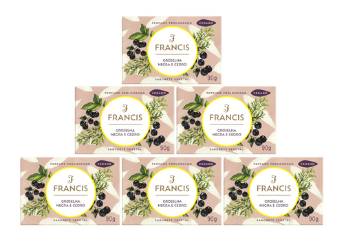 Kit Sabonete em Barra Francis Groselha Negra e Cedro 90g