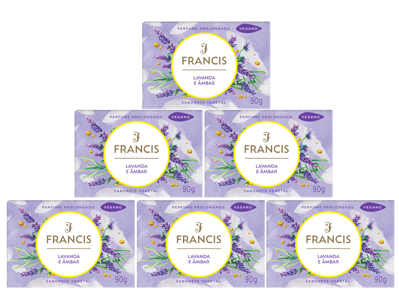 Kit Sabonete em Barra Francis Lavanda e Âmbar 90g