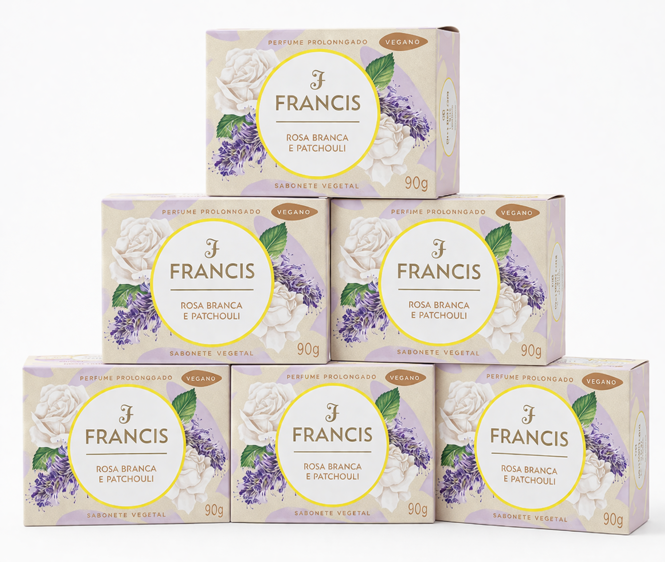 Kit Sabonete em Barra Francis Rosa Branca e Patchouli 90g