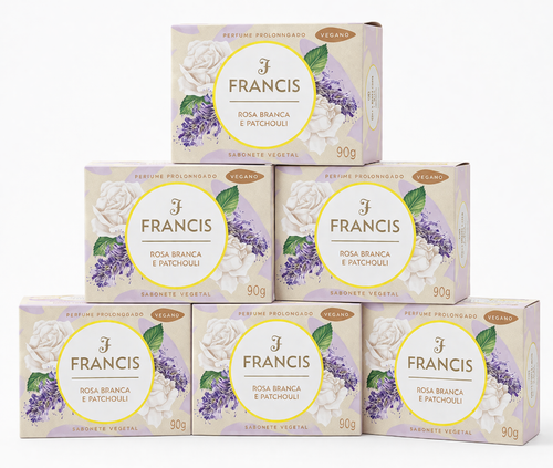 Kit Sabonete em Barra Francis Rosa Branca e Patchouli 90g