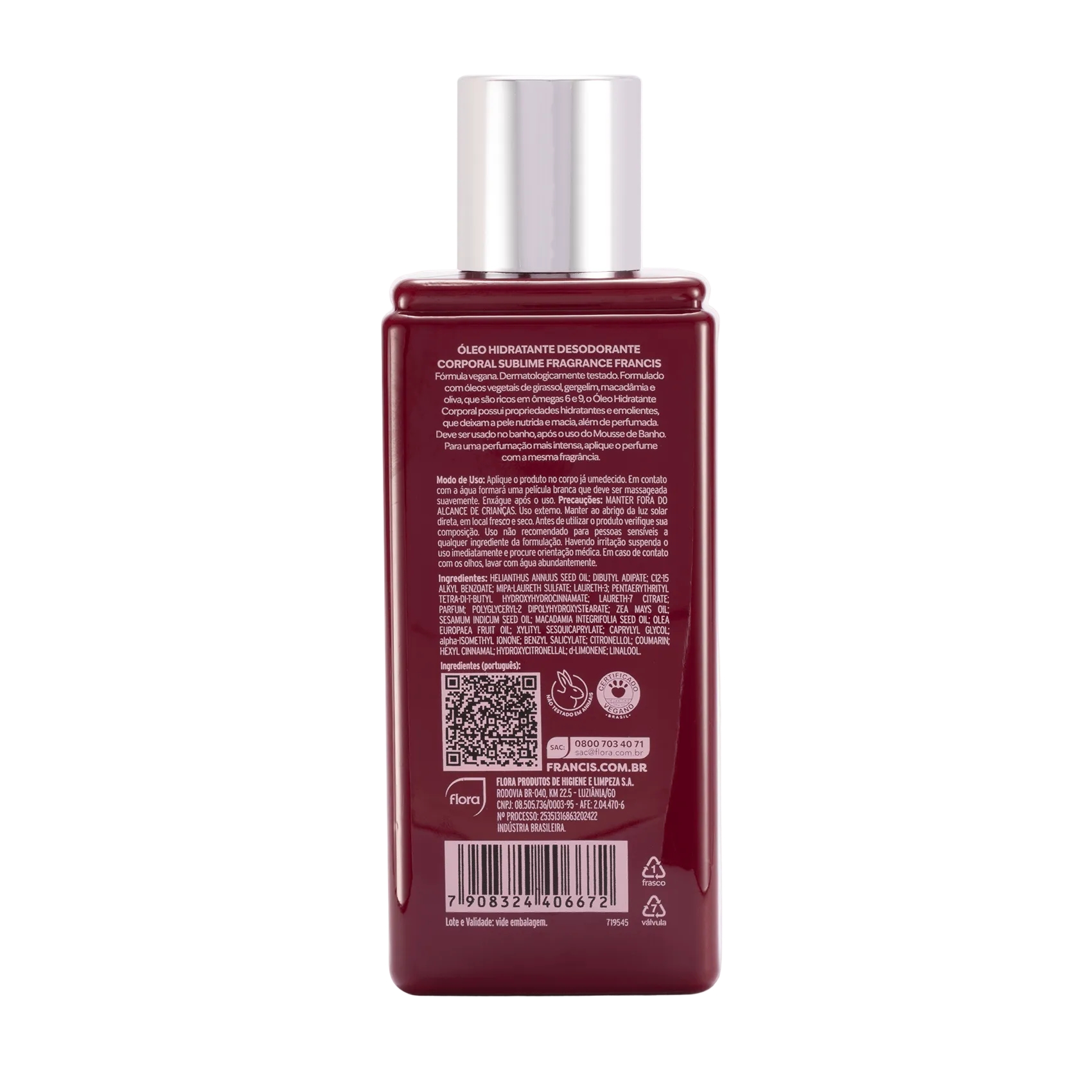 Óleo Hidratante Desodorante Corporal Francis Sublime Fragance 250Ml