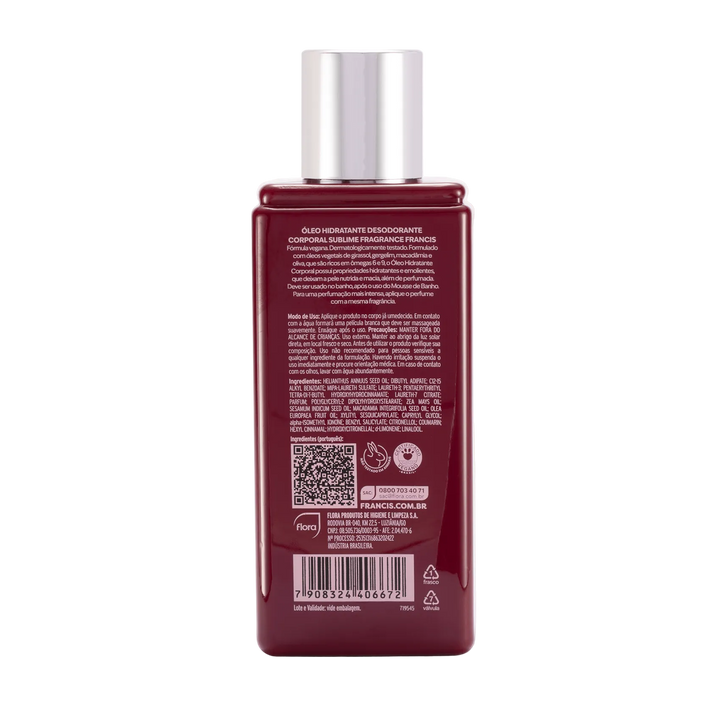 Óleo Hidratante Desodorante Corporal Francis Sublime Fragance 250ml