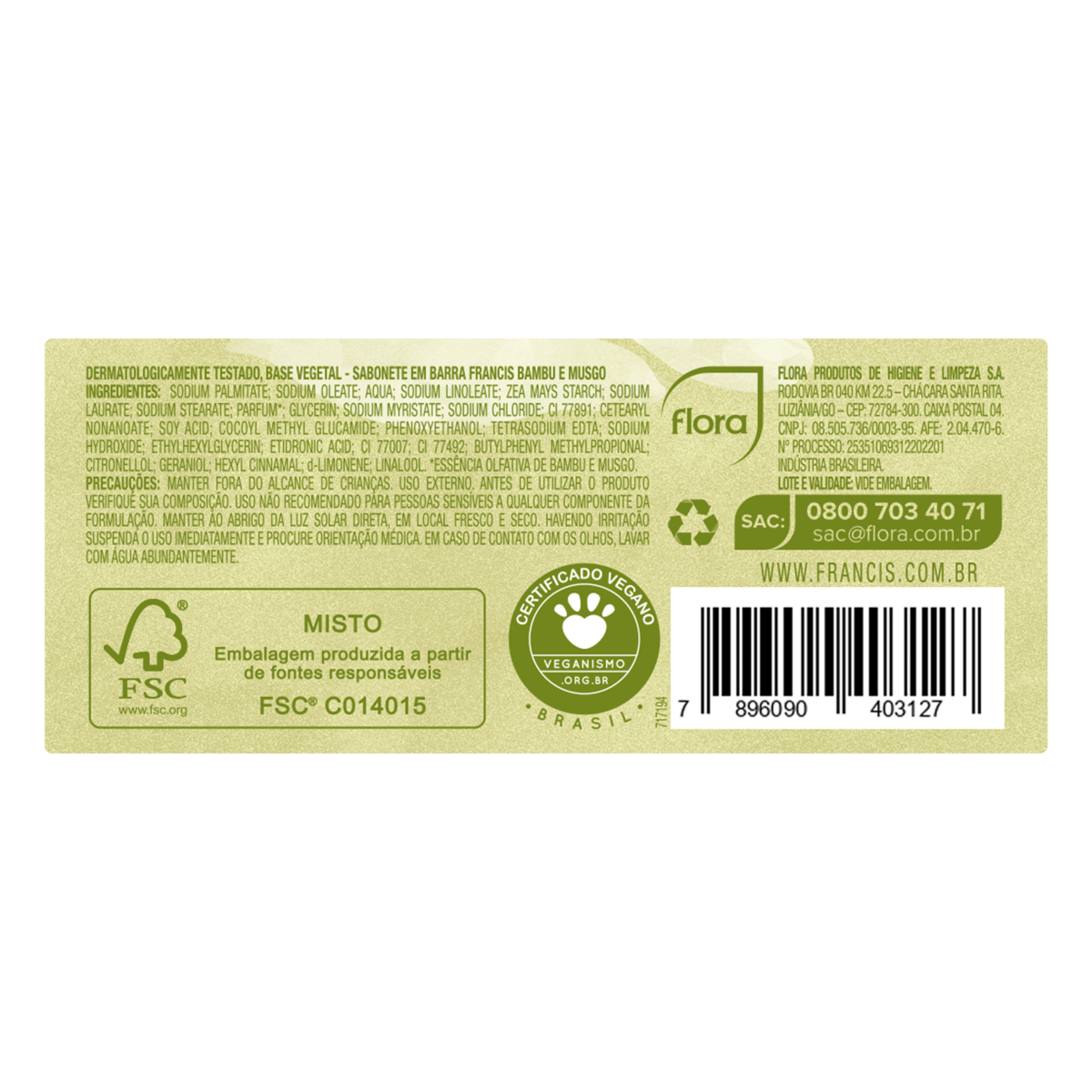 Sabonete Francis Bambu & Musgo 90g