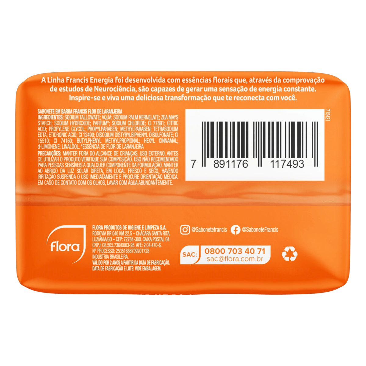 Sabonete Francis Energia Flor de Laranjeira 85g