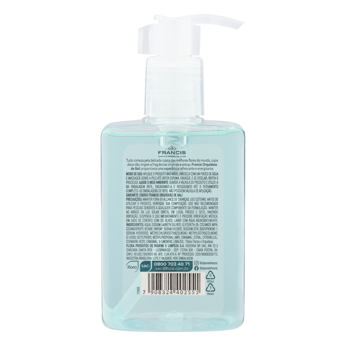 Sabonete Líquido Francis Orquídeas de Bali Pump 250ml